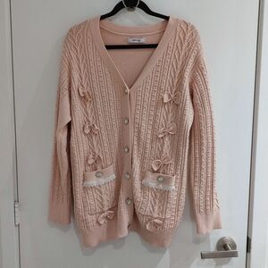 Ank Rouge Ribbon Knit Cardigan